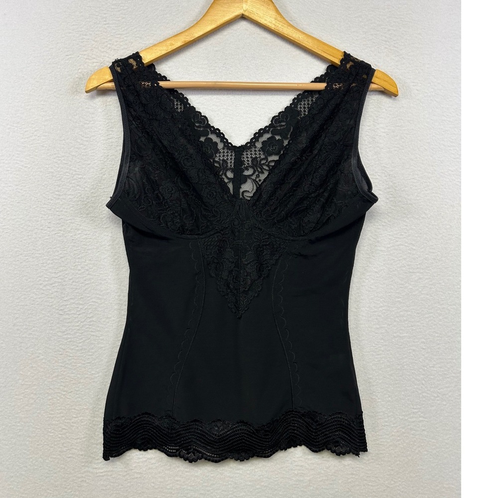 Coquette Gothic Magic Curves Womens XL Black Lace V-Neck Shapewear Cami 6736